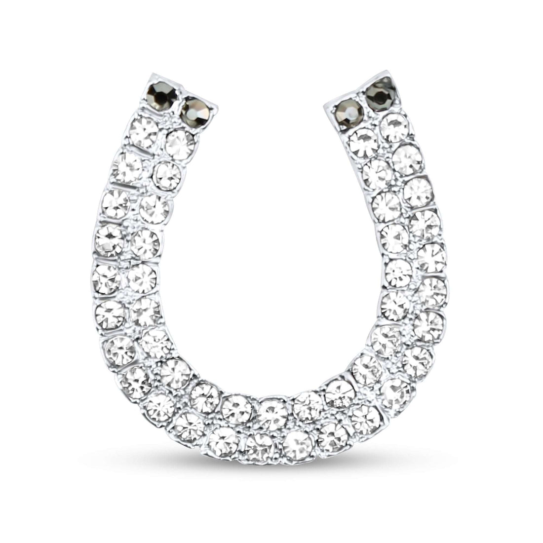 Horseshoe brooch with cubic zirconia