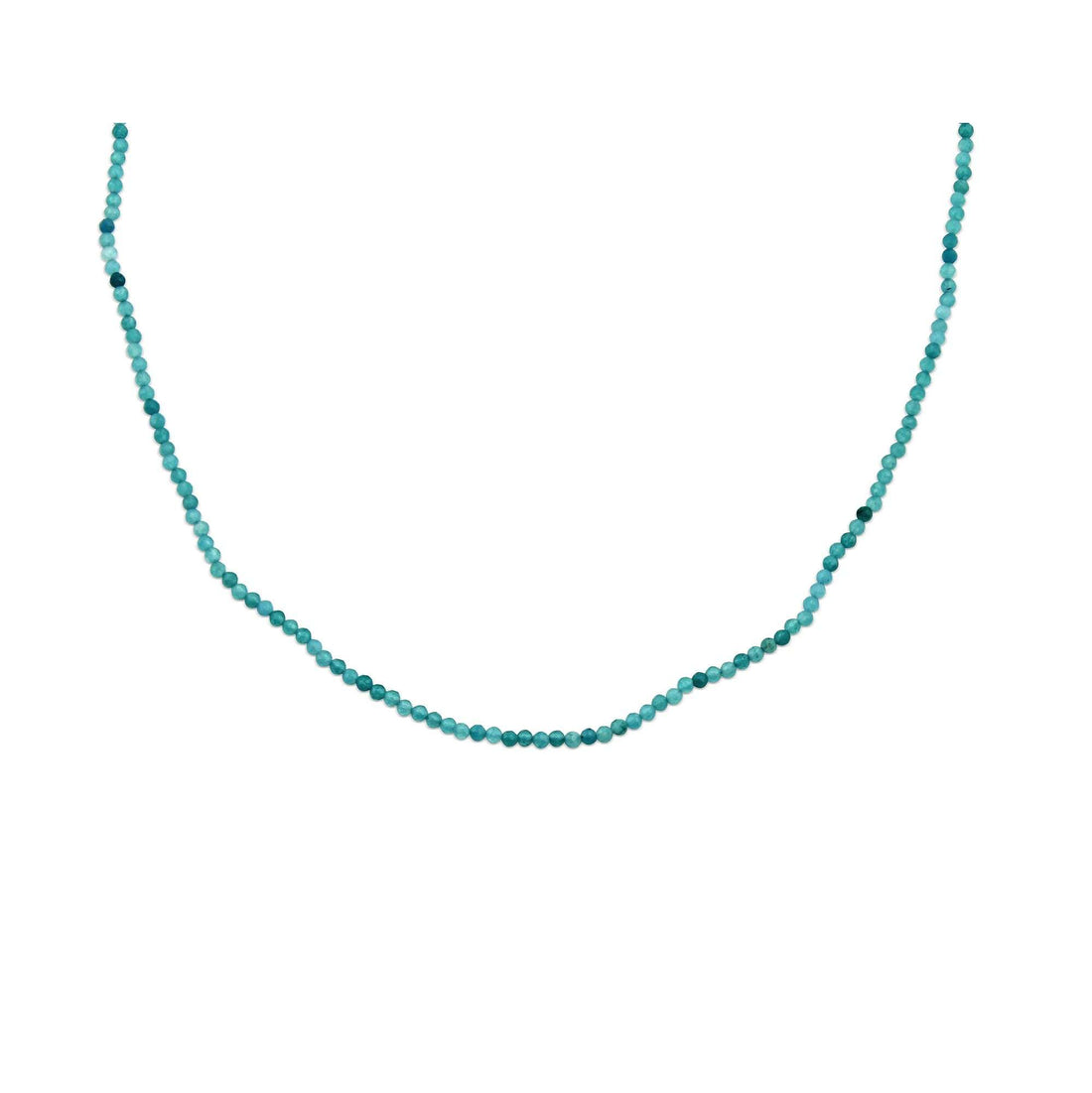 Green faceted bead necklace, 40–45 cm