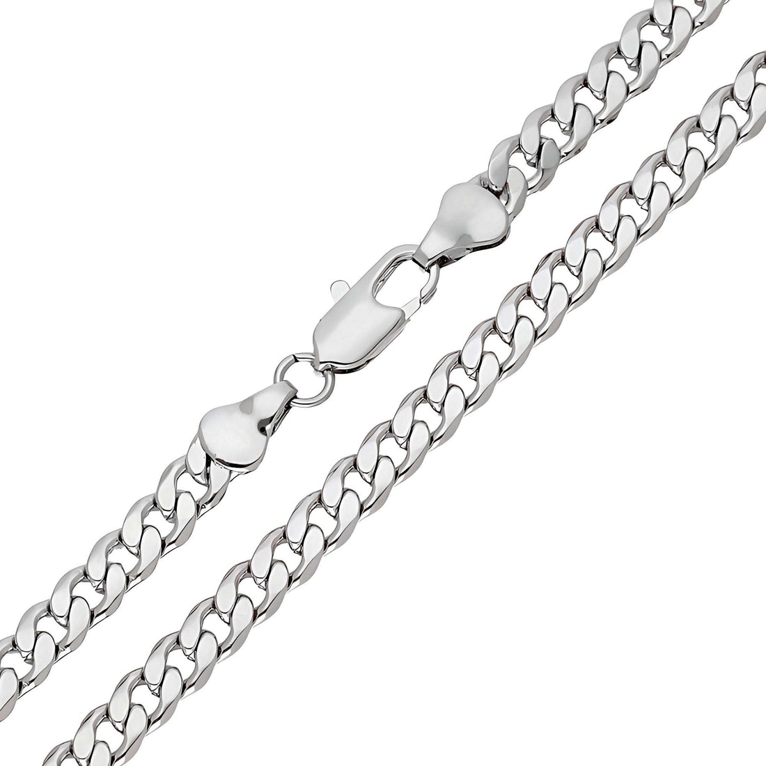Flat-link curb chain necklace, 5.5 mm