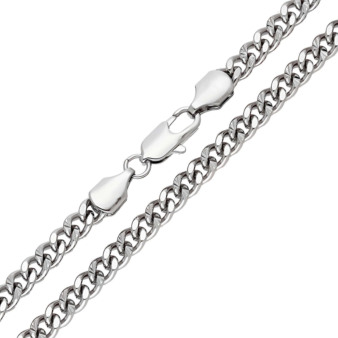 Chunky diamond-cut curb chain, 5 mm