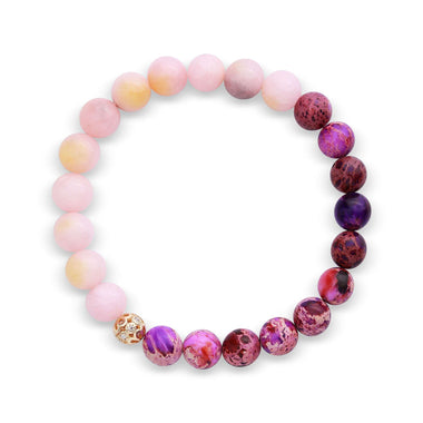 Pink faux opal and jasper bracelet
