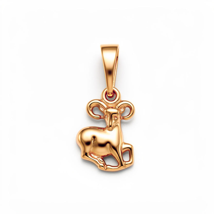 Sculpted zodiac sign pendant, 15 mm