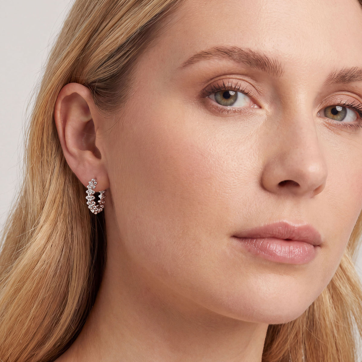 Silver | Geometric 15 mm hoop earrings