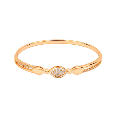 Oval pavé bangle with cubic zirconia