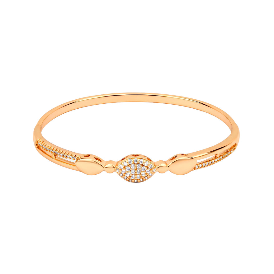 Oval pavé bangle with cubic zirconia