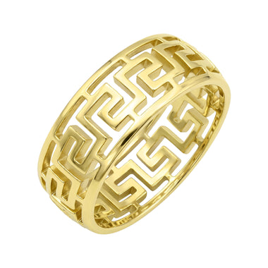 Greek key openwork band ring, 7 mm