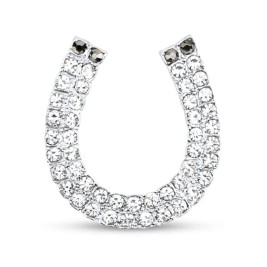 Horseshoe brooch with cubic zirconia