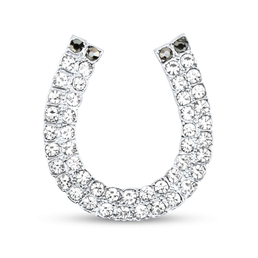 Horseshoe brooch with cubic zirconia