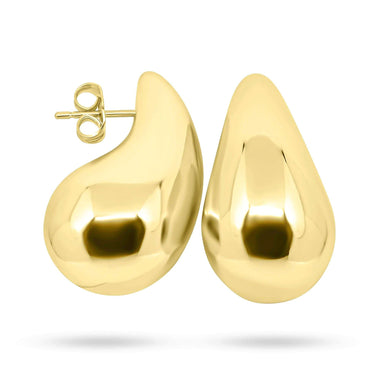 Bold teardrop stud earrings, 32 mm