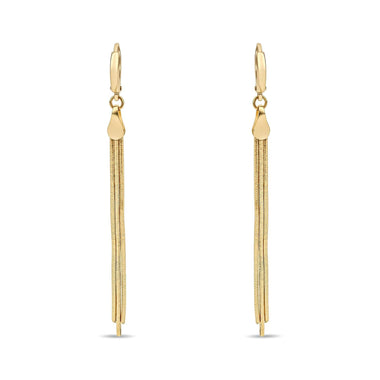 Chain tassel drop earrings, 75 mm