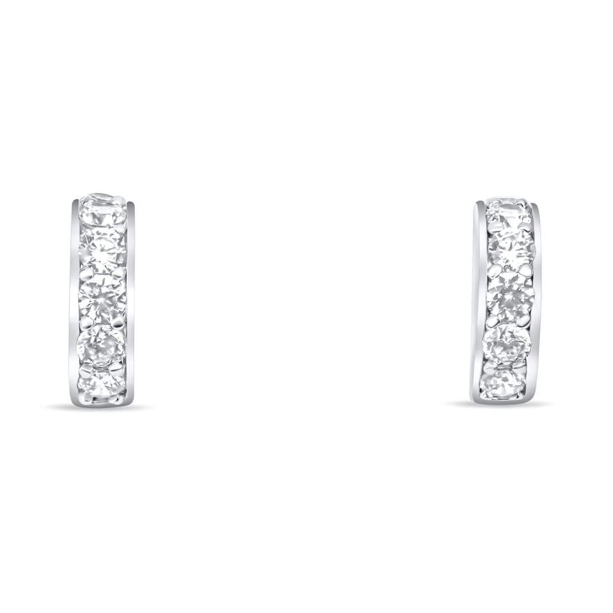Small cubic zirconia hoop earrings
