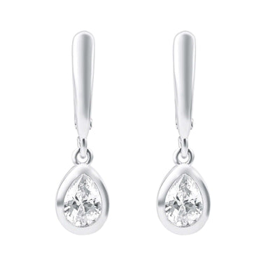 Clear teardrop cubic zirconia earrings