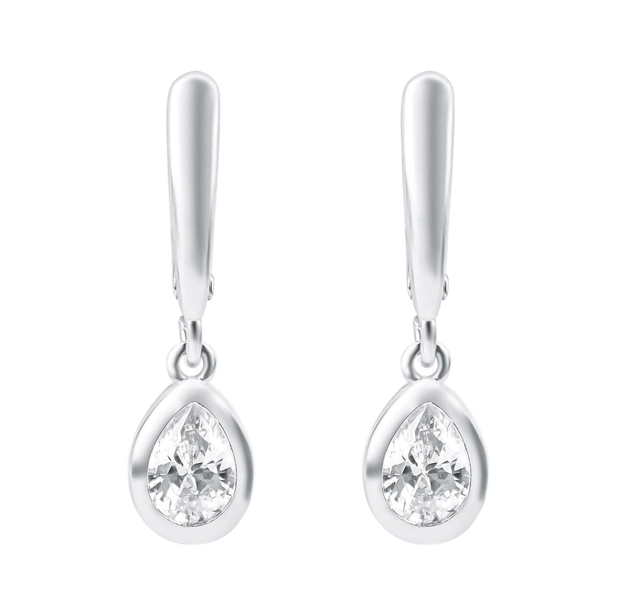 Clear teardrop cubic zirconia earrings