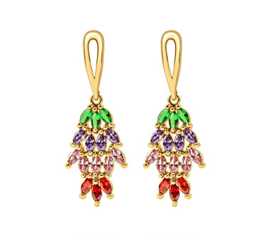 Multicoloured marquise drop earrings