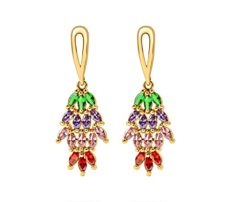 Multicoloured marquise drop earrings