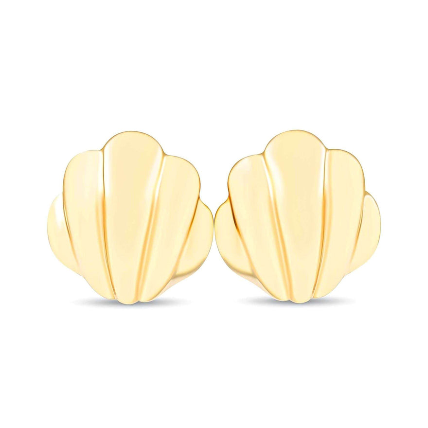 Seashell stud earrings, 18 mm