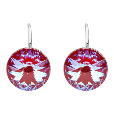 Red-violet Swarovski crystal earrings
