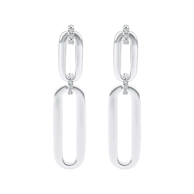 Double-link drop earrings, 40 mm