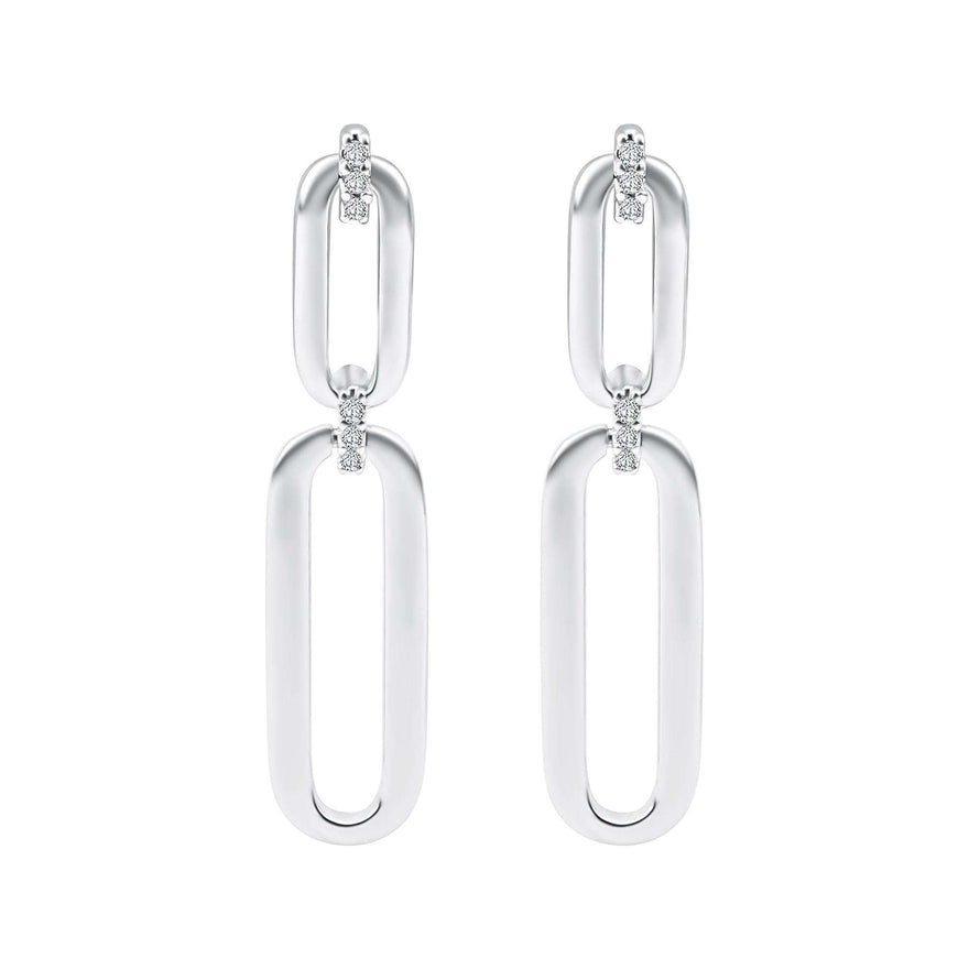 Double-link drop earrings, 40 mm