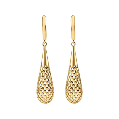 Openwork lattice teardrop earrings