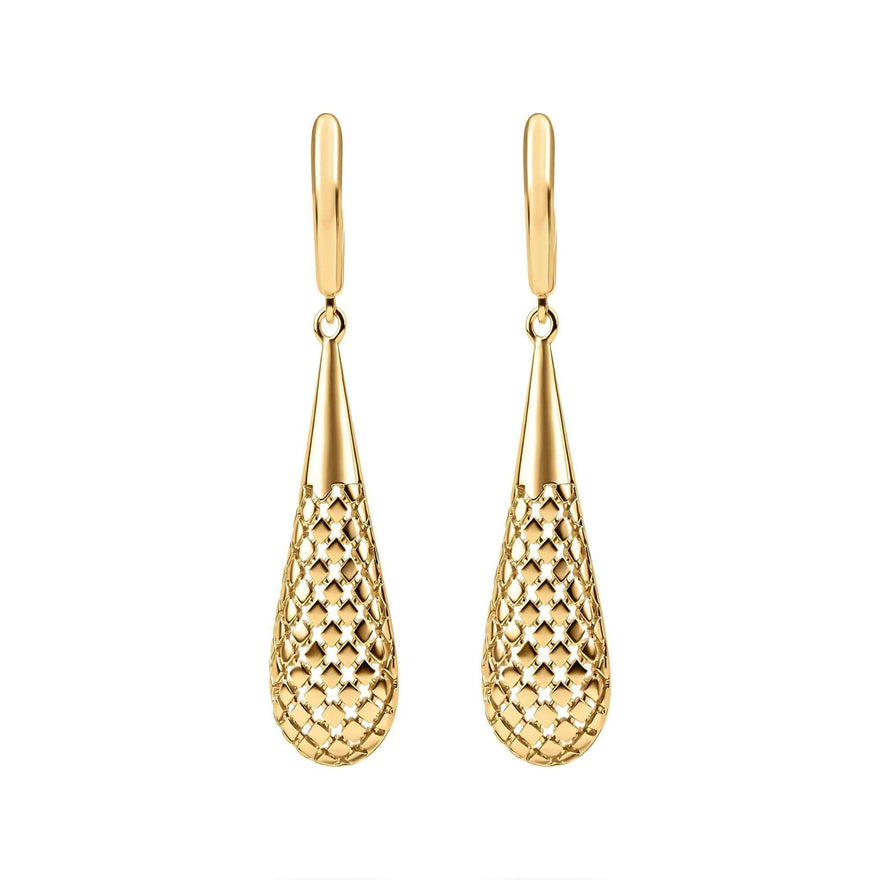 Openwork lattice teardrop earrings