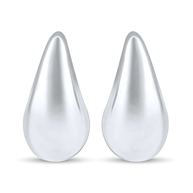 Polished silver-tone teardrop earrings