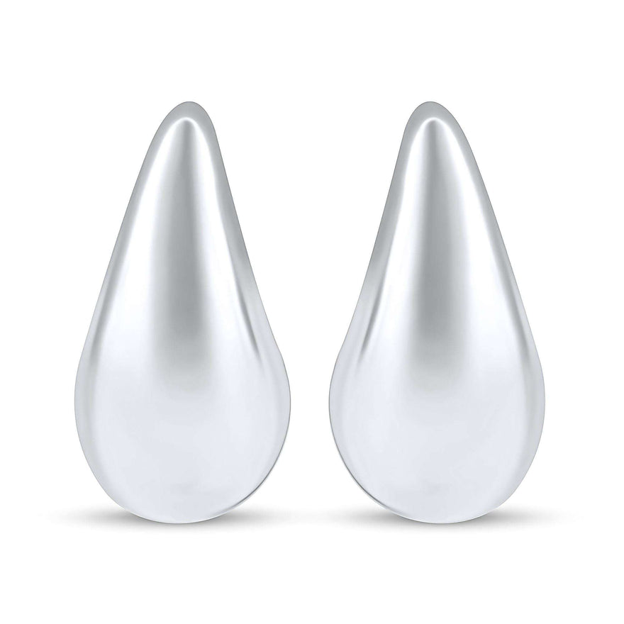 Polished silver-tone teardrop earrings