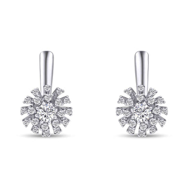 Cubic zirconia flower drop earrings