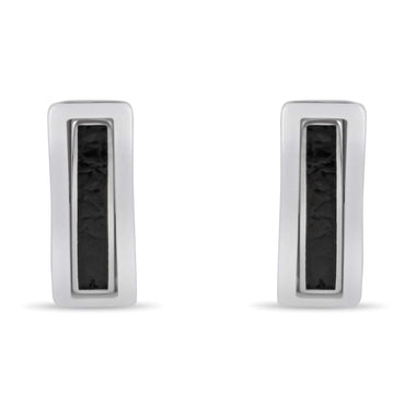 Rectangular black ceramic drop earrings