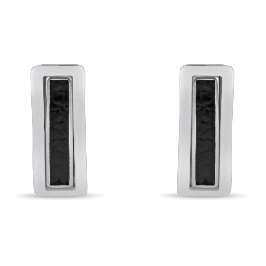 Rectangular black ceramic drop earrings