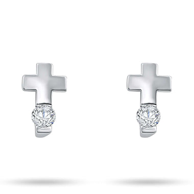 Cross earrings with cubic zirconia