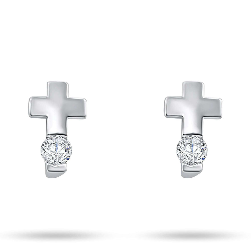 Cross earrings with cubic zirconia