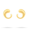 Chunky gold-plated crescent earrings with smooth shiny surface and push-back fastenings