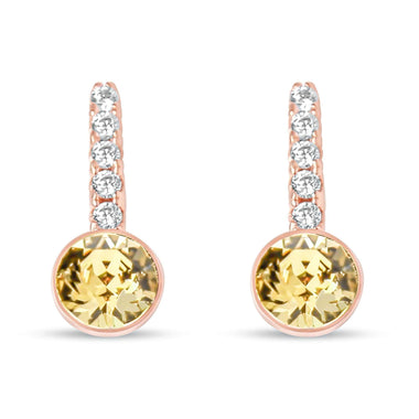 Yellow crystal leverback earrings