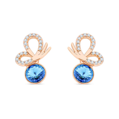 Blue Swarovski crystal studs, 17 mm