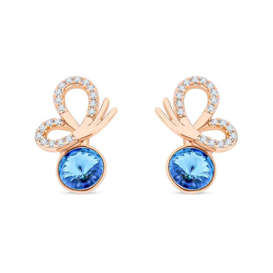 Blue Swarovski crystal studs, 17 mm