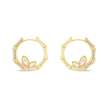 Rainbow crystal hoop earrings, 25 mm