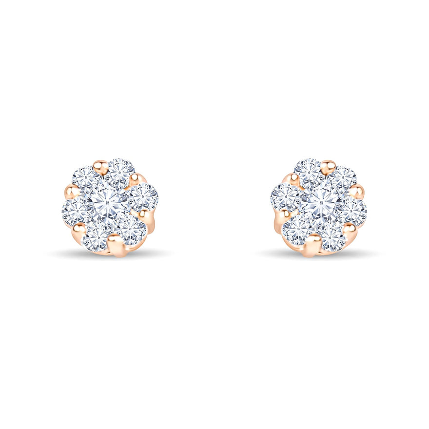 Cubic zirconia flower studs, 6 mm