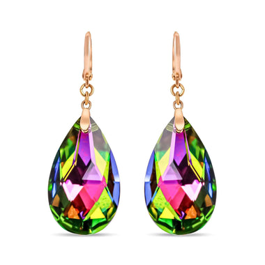 Multicolour teardrop crystal earrings