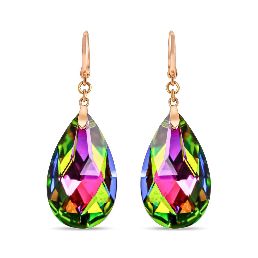 Multicolour teardrop crystal earrings