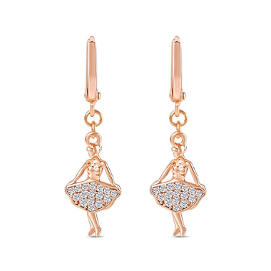 Ballerina drop earrings, 34 mm
