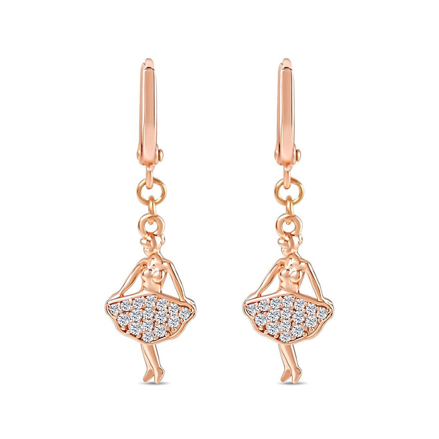Ballerina drop earrings, 34 mm