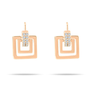Square cubic zirconia drop earrings