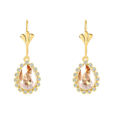 Champagne teardrop crystal earrings