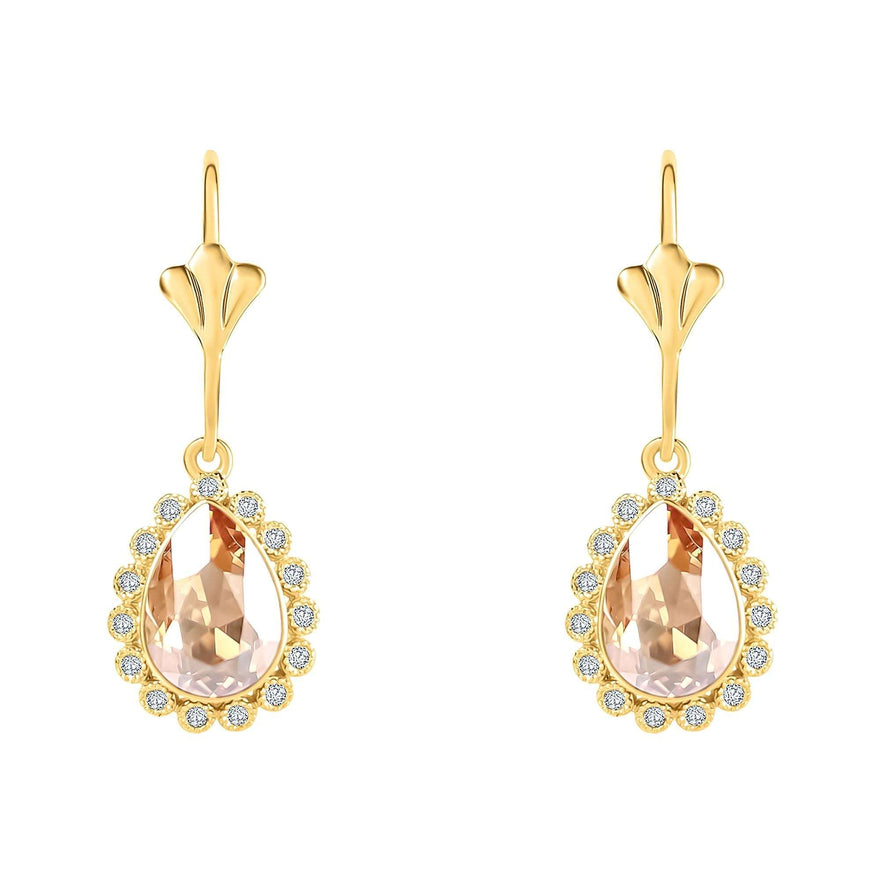 Champagne teardrop crystal earrings