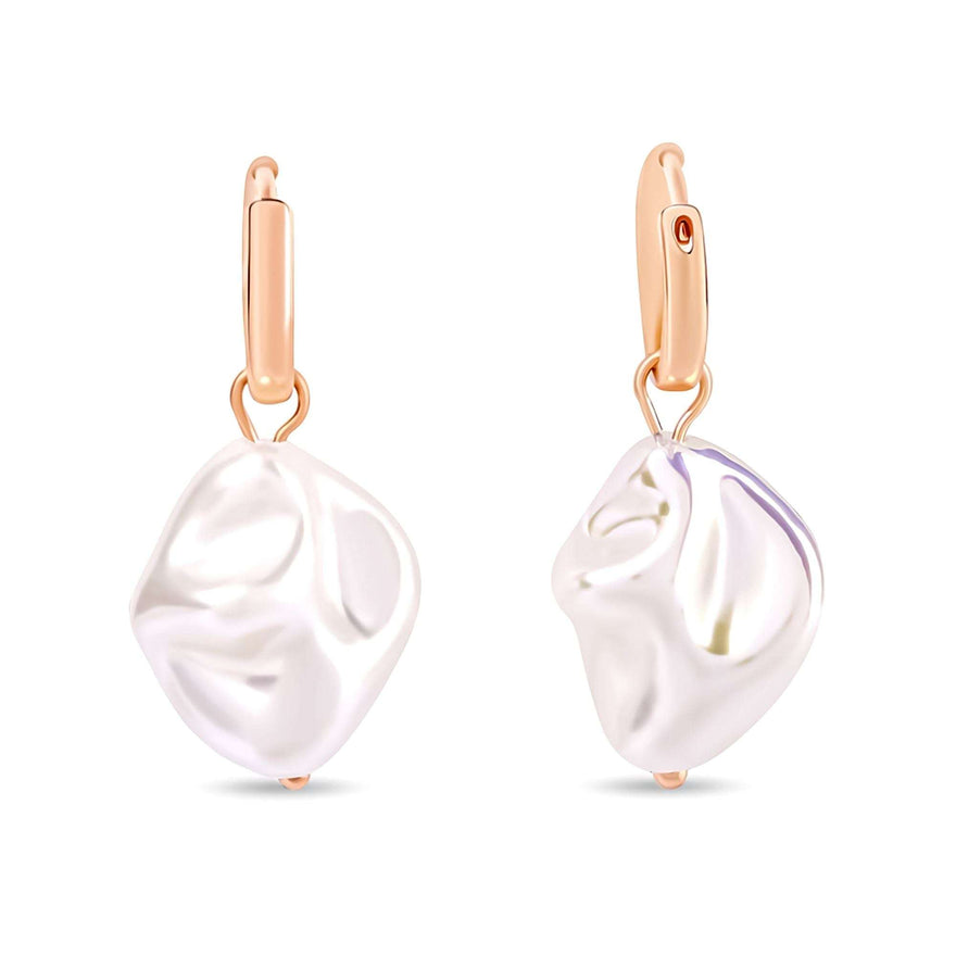 Irregular faux pearl drop earrings