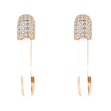 Ceramic safety-pin earrings, 25 mm