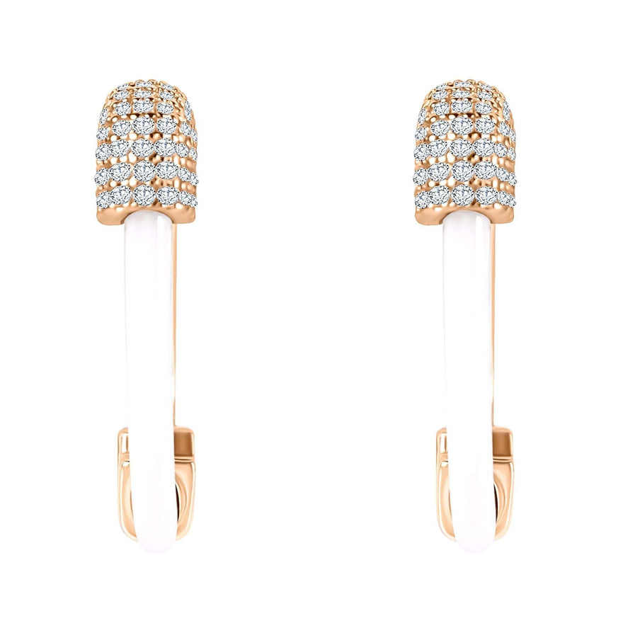 Ceramic safety-pin earrings, 25 mm