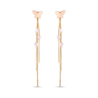 Butterfly chain earrings, 95 mm