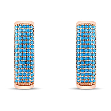 Five-row blue stone earrings, 23 mm